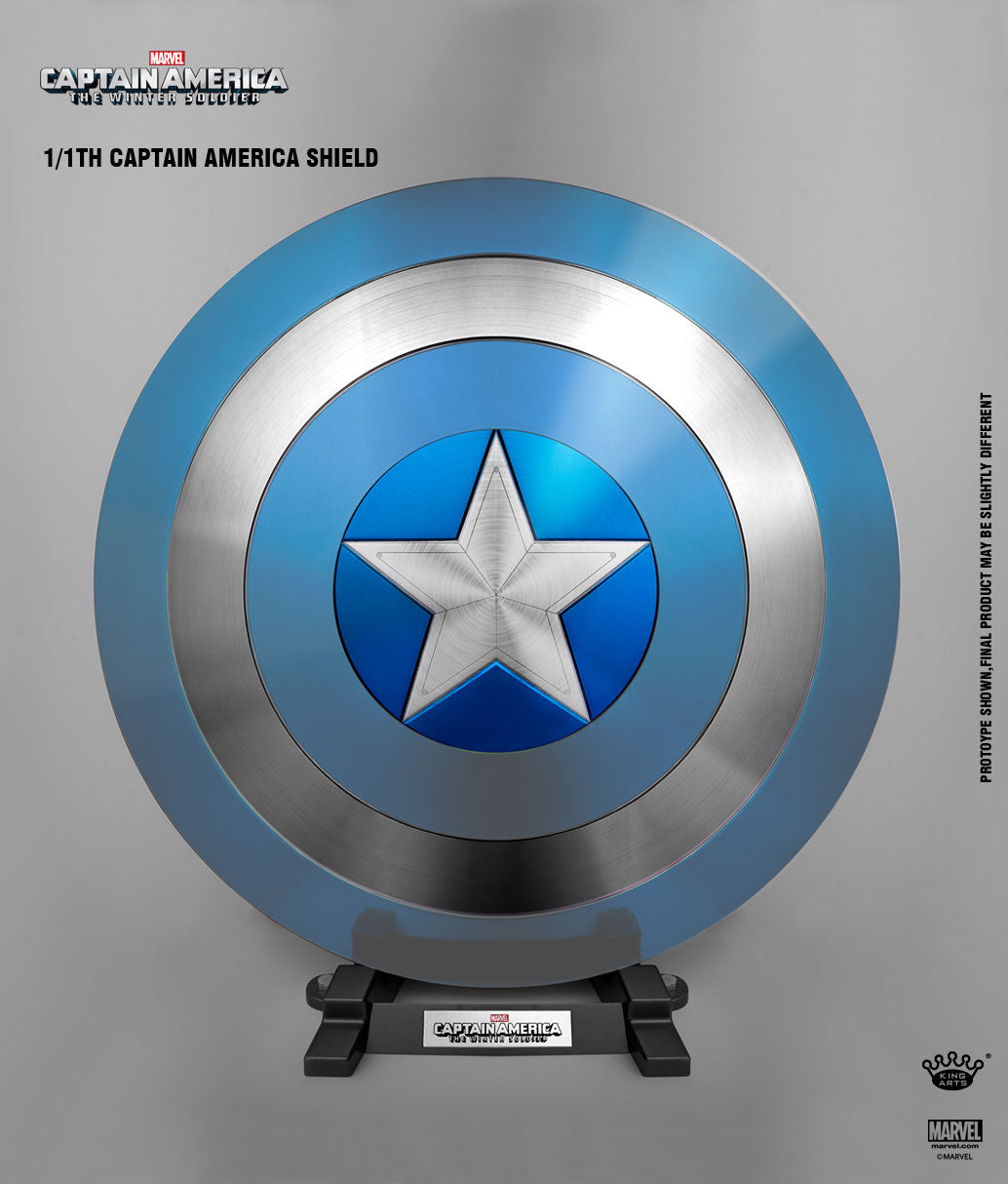 King Arts Captain America 2 - The Winter Soldier: Shield Replica - Stealth Blue Pedestal Style