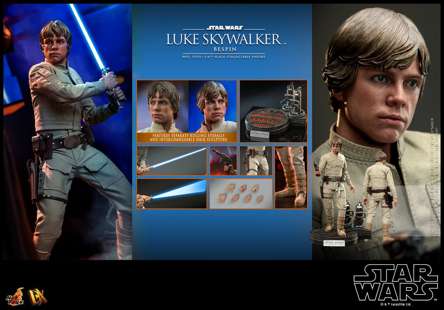 Hot Toys 1:6 Scale Star Wars : The Empire Strikes Back - Luke Skywalker ( Bespin ) Collectible Figure ( Normal Version ) DX24