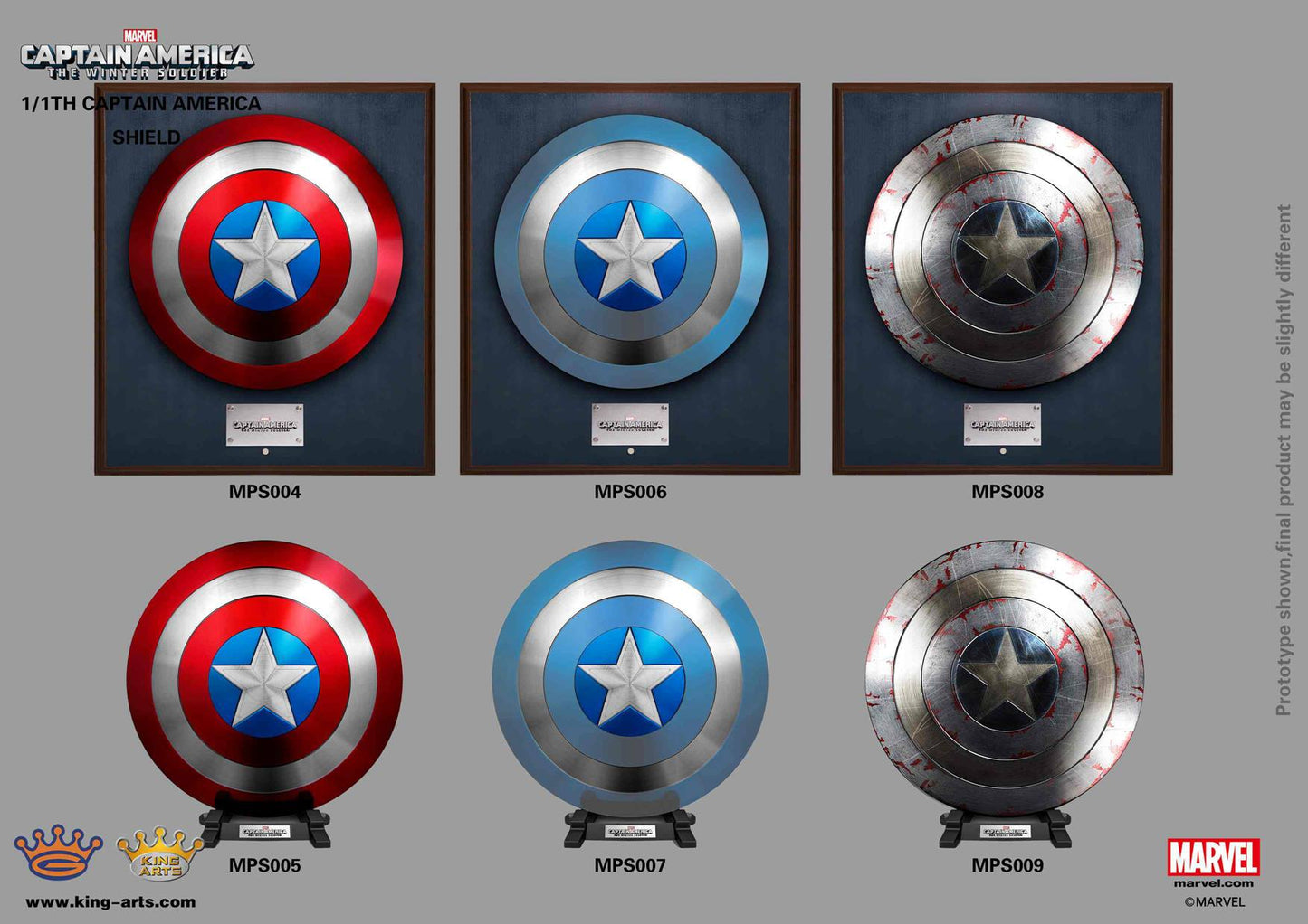 King Arts Captain America 2 - The Winter Soldier: Shield Replica - Classic Red Pedestal Style