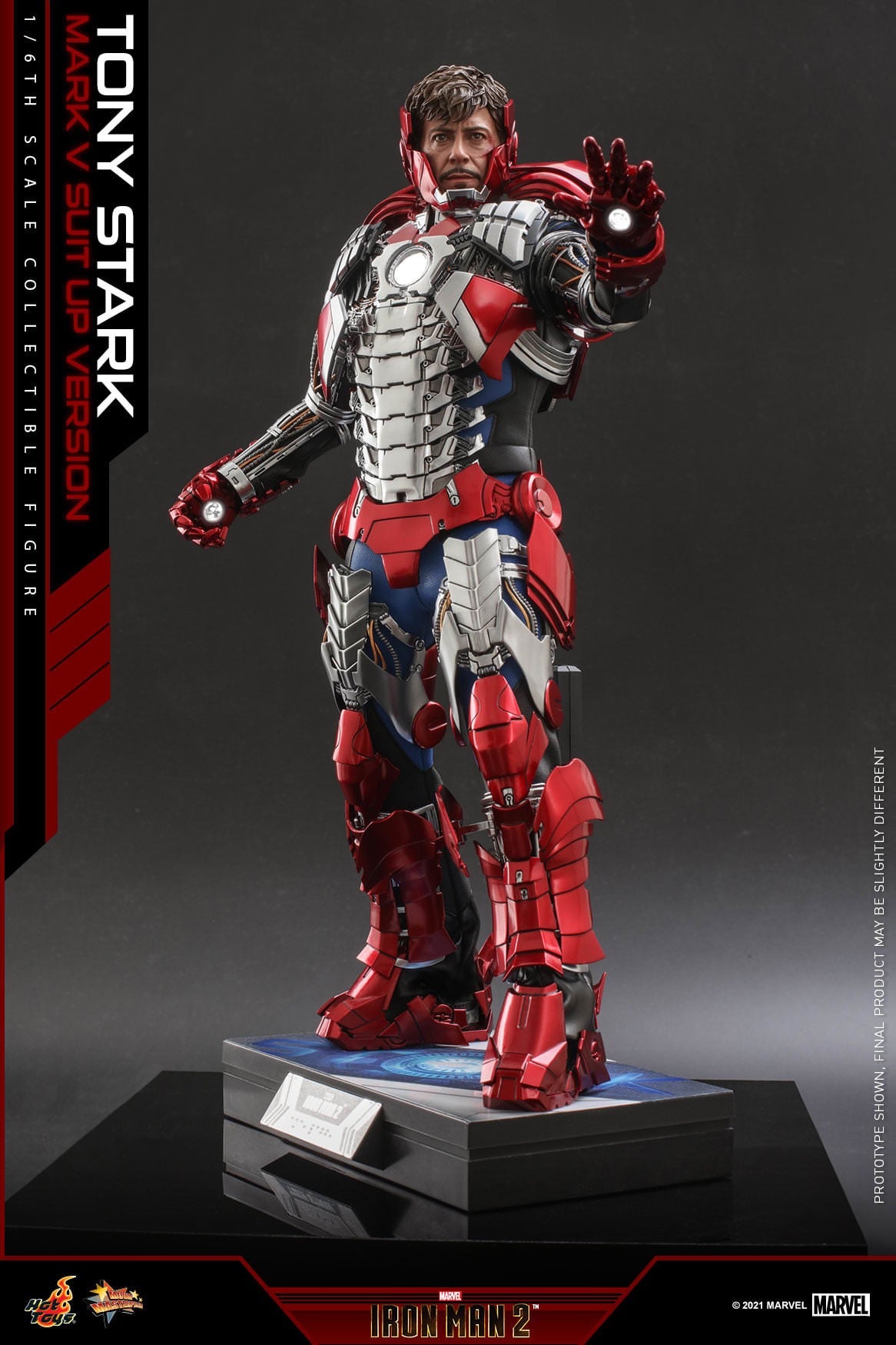 Hot Toys Iron Man 2 - 1:6 Scale Tony Stark (Mark V Suit up Version) Collectible Figure (Standard Version) MMS599