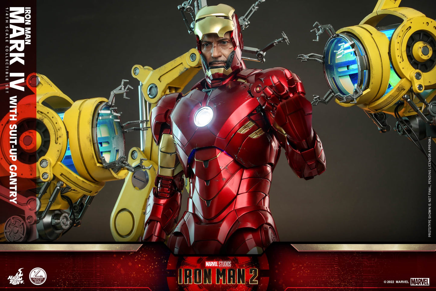 Hot Toys ''Iron Man 2'' - Iron Man Mark IV With Suit-up Gantry 1:4 Scale Collectible Set QS021