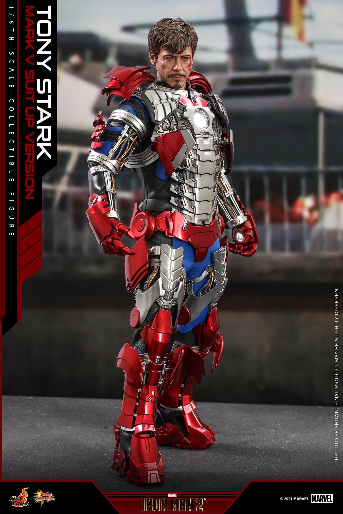 Hot Toys Iron Man 2 - 1:6 Scale Tony Stark (Mark V Suit up Version) Collectible Figure (Standard Version) MMS599