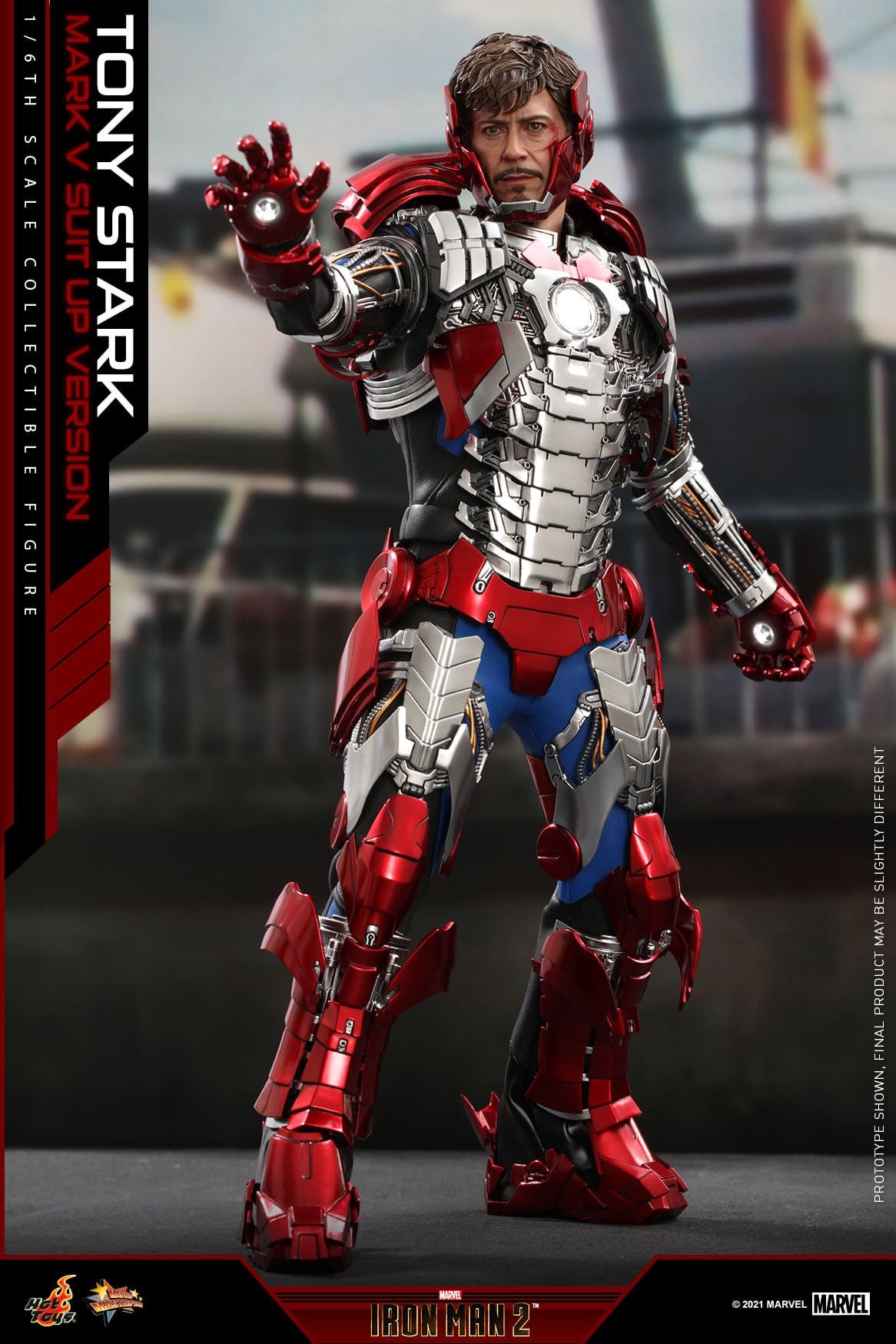 Hot Toys Iron Man 2 - 1:6 Scale Tony Stark (Mark V Suit up Version) Collectible Figure (Standard Version) MMS599