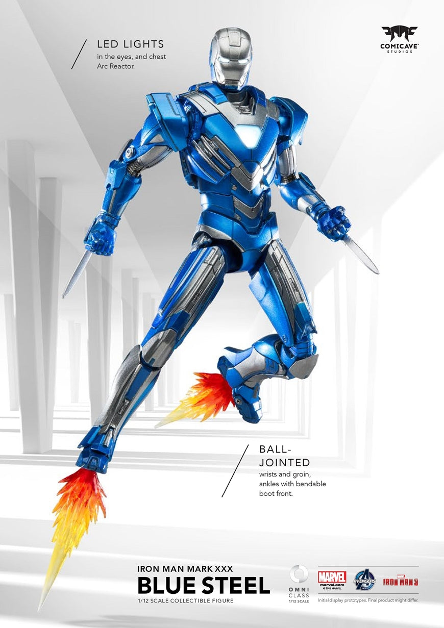 Comicave Studios 1:12 Scale Iron Man Mark XXX - Blue Steel Collectible Figure