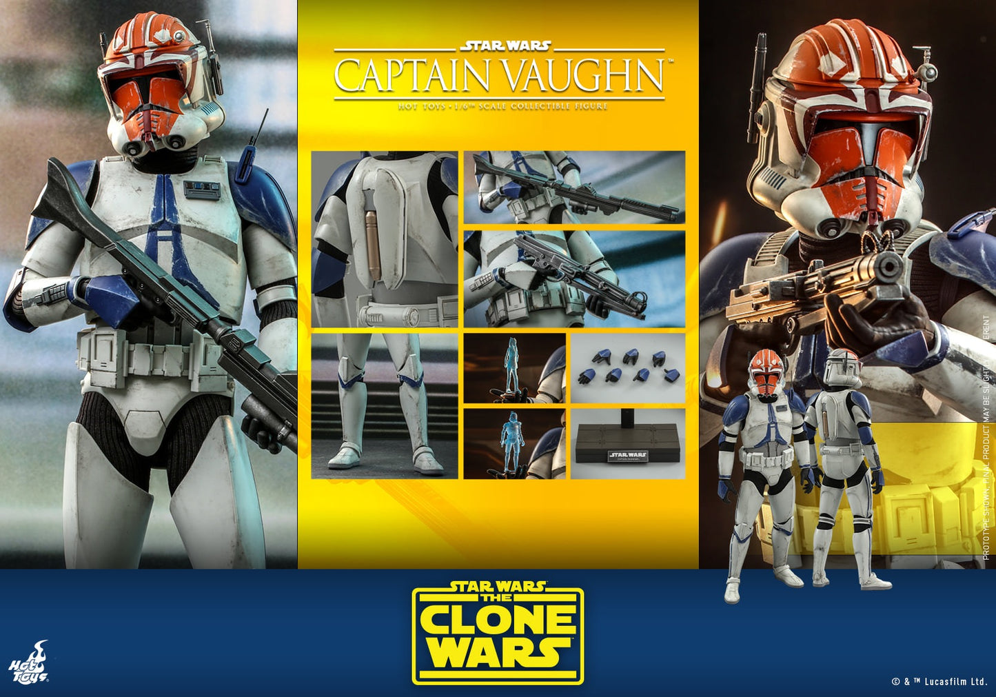 Hot Toys 1:6 Scale Star Wars : The Clone Wars™ - Captain Vaughn™ Collectible Figure TMS065