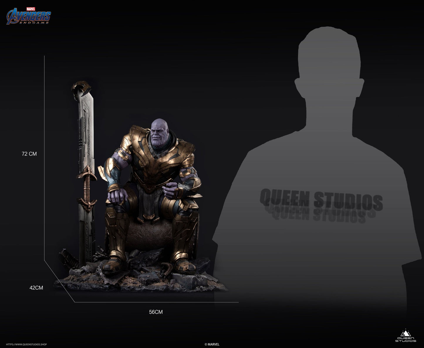 Queen Studios Avengers: Endgame 1:4 Scale Thanos Collectible Statue (Premium Edition)