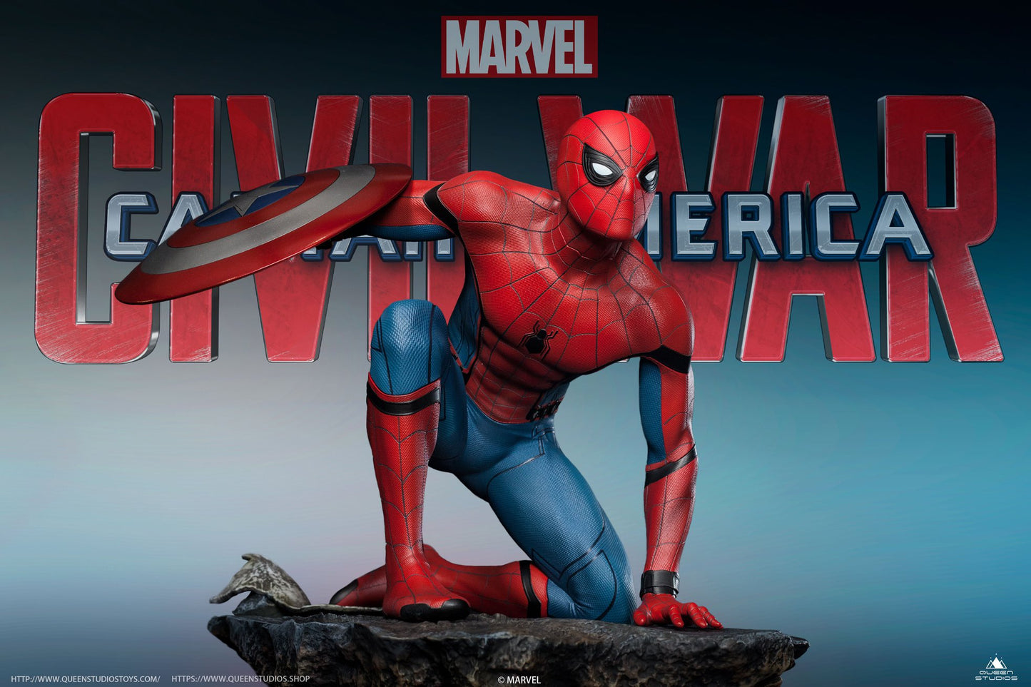 Queen Studios Spider-Man 1/4 Scale Captain America: Civil War Statue (Premium Edition)