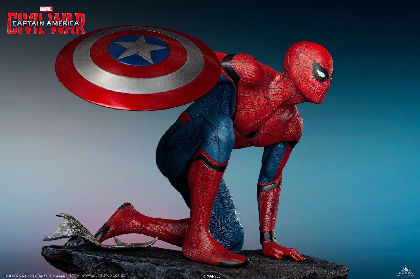 Queen Studios Spider-Man 1/4 Scale Captain America: Civil War Statue (Premium Edition)