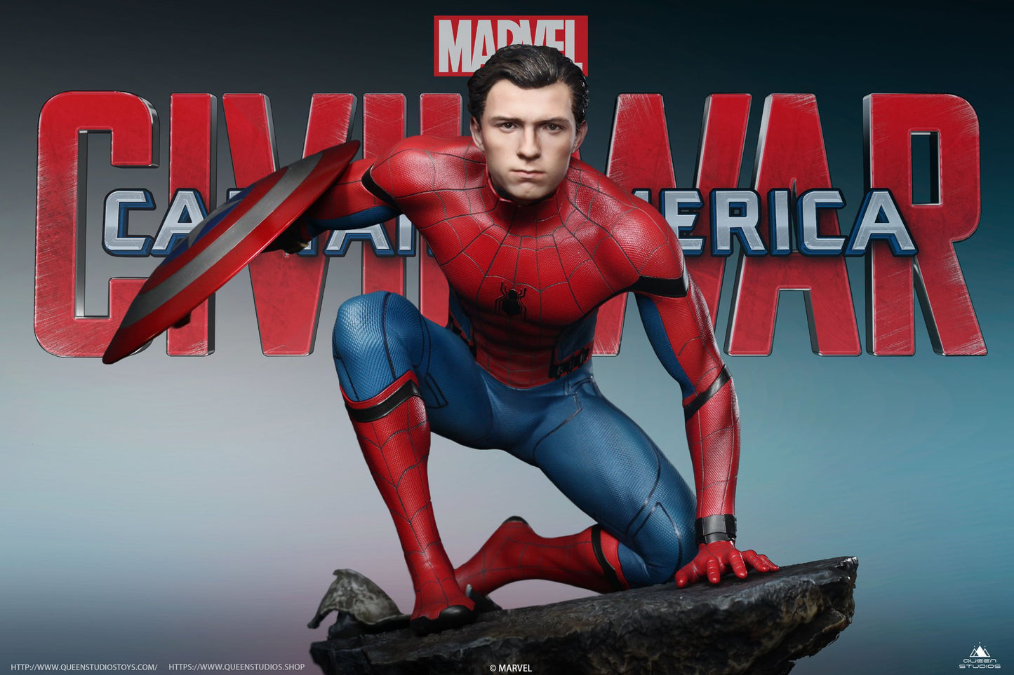 Queen Studios Spider-Man 1/4 Scale Captain America: Civil War Statue (Premium Edition)