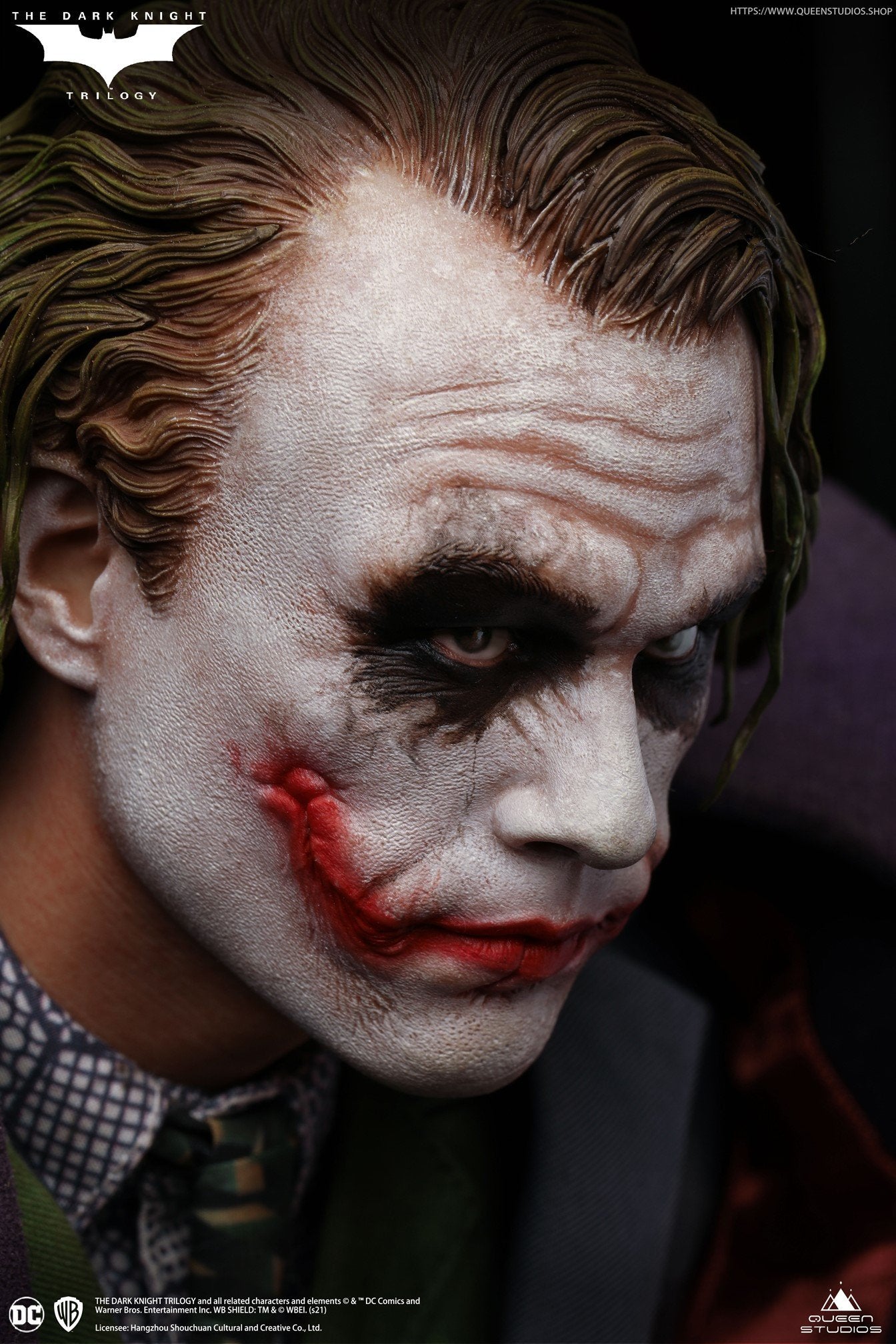 Queen Studios The Dark Knight  Heath Ledger Joker 1:4 Scale Collectible Statue (Standard Edition)(Sculpted Hair)