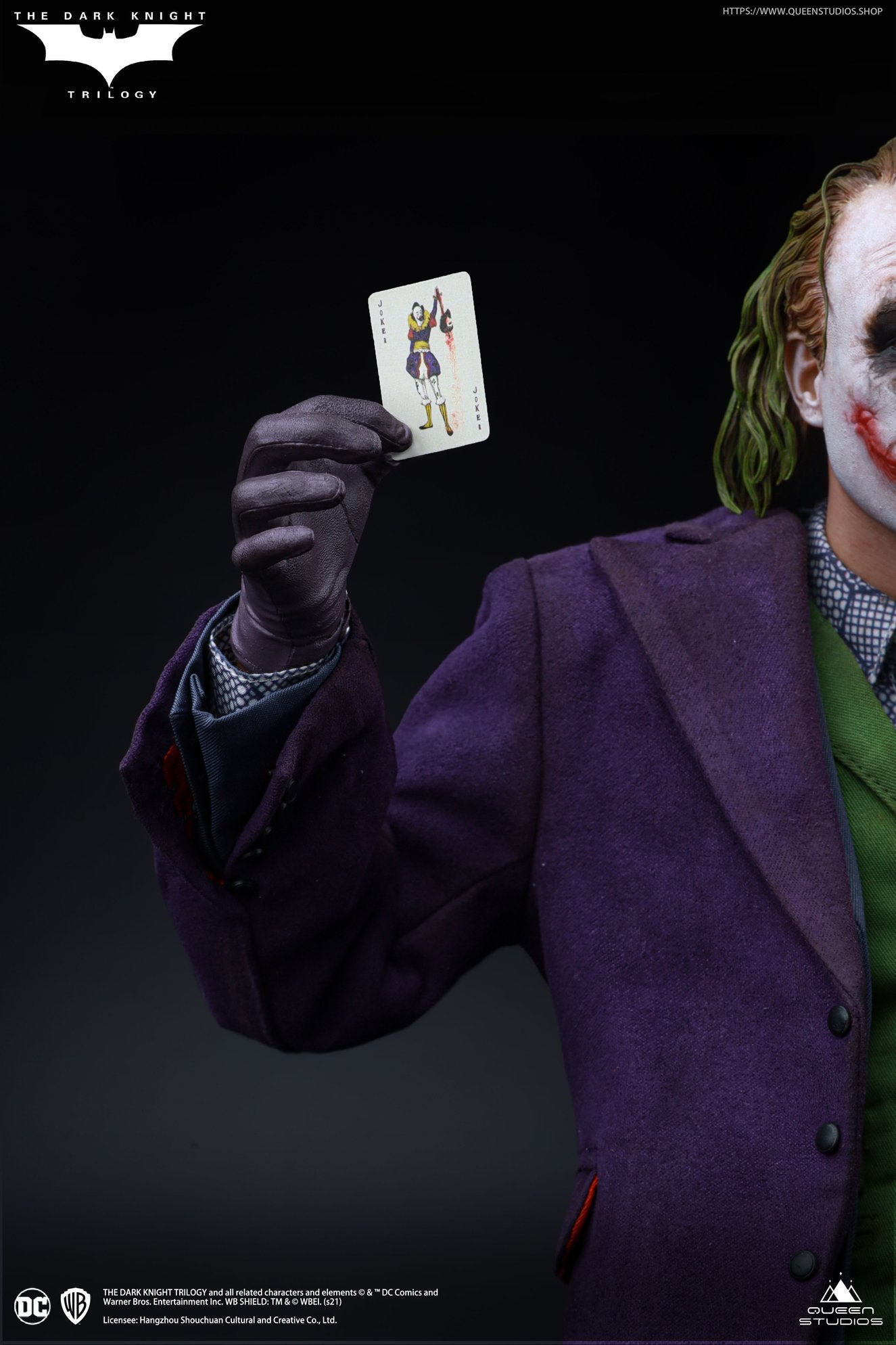 Queen Studios The Dark Knight  Heath Ledger Joker 1:4 Scale Collectible Statue (Standard Edition)(Sculpted Hair)