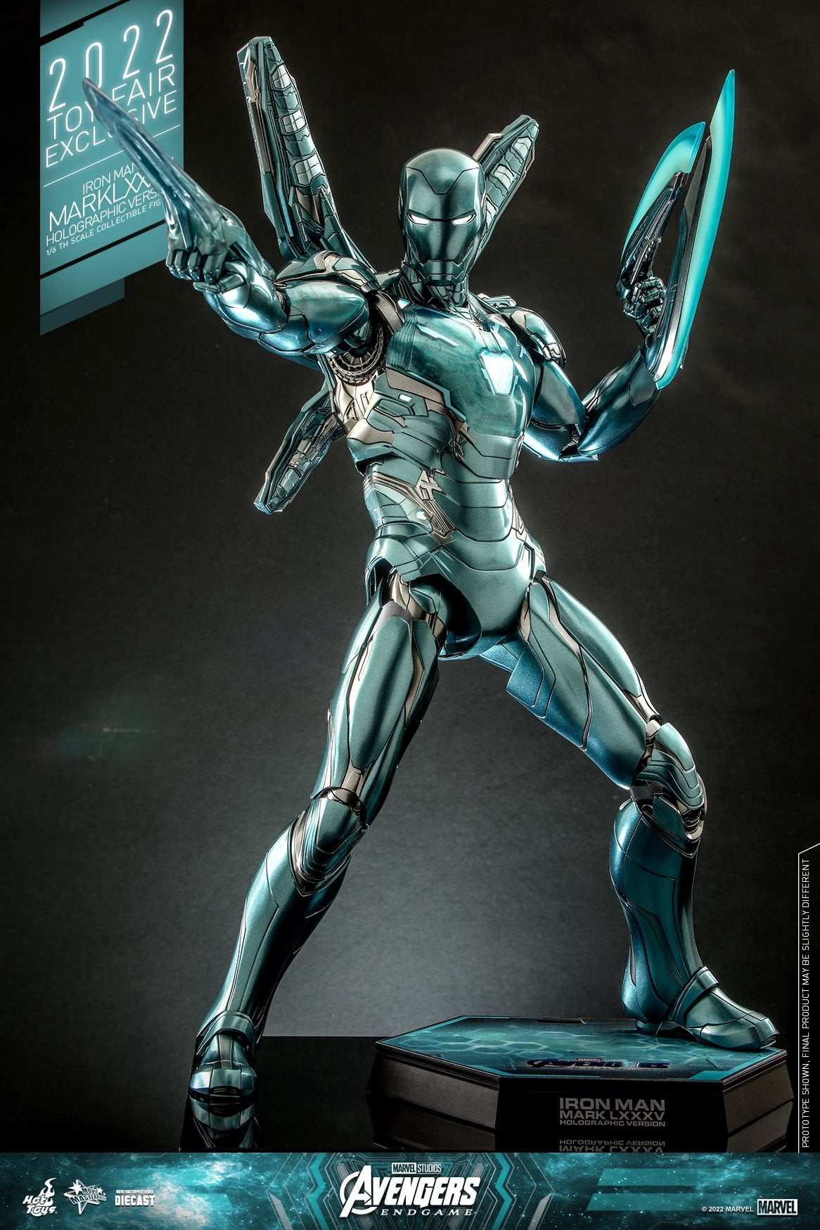 Hot Toys 1:6 Scale Avengers: Endgame Iron Man Mark LXXXV (Holographic Version) Toy Fair Exclusive Collectible Figure Diecast MMS646D45