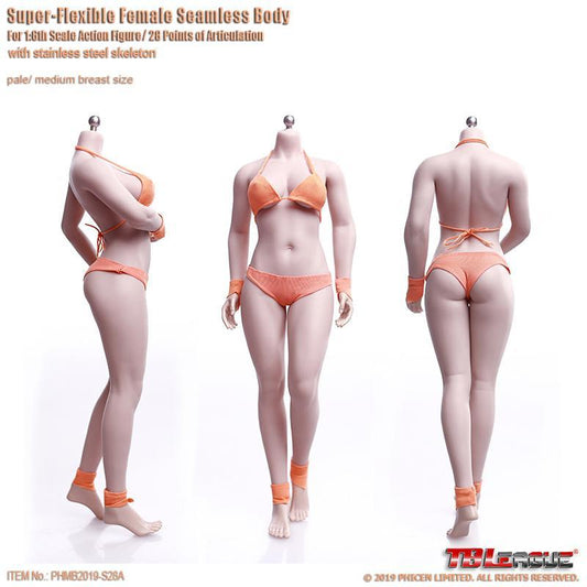 TBLeague S28A 1/6 Female Seamless Buxom Body Pale &amp; Medium Breast Size