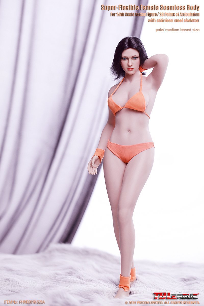 TBLeague S28A 1/6 Female Seamless Buxom Body Pale &amp; Medium Breast Size