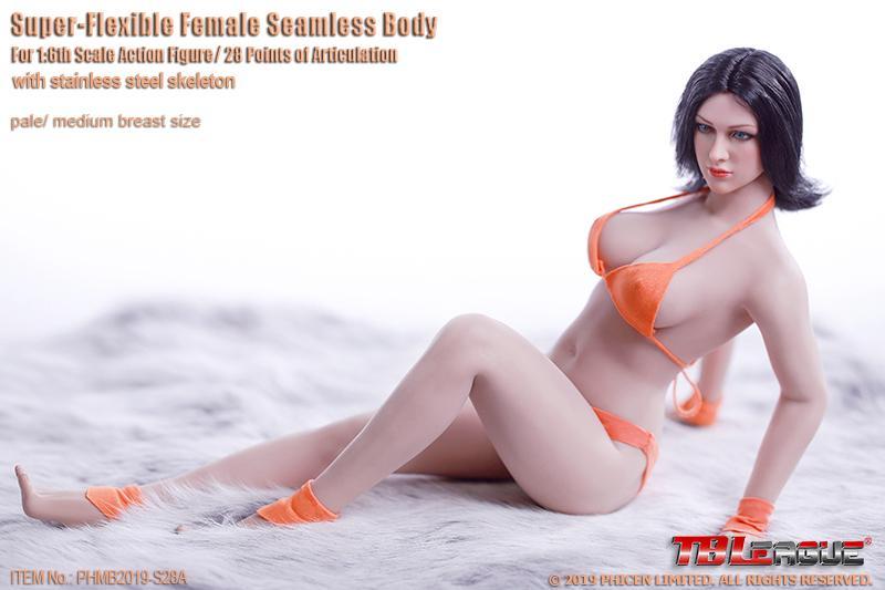 TBLeague S28A 1/6 Female Seamless Buxom Body Pale &amp; Medium Breast Size