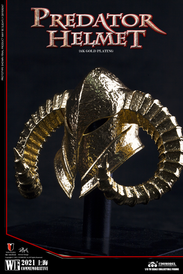 Coomodel 1:6 Predator Helmet 24K Gold Plating