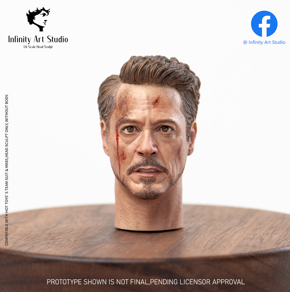 Infinity Art Studio 1:6 Scale Tony Battle Damaged Version Head Sculpt