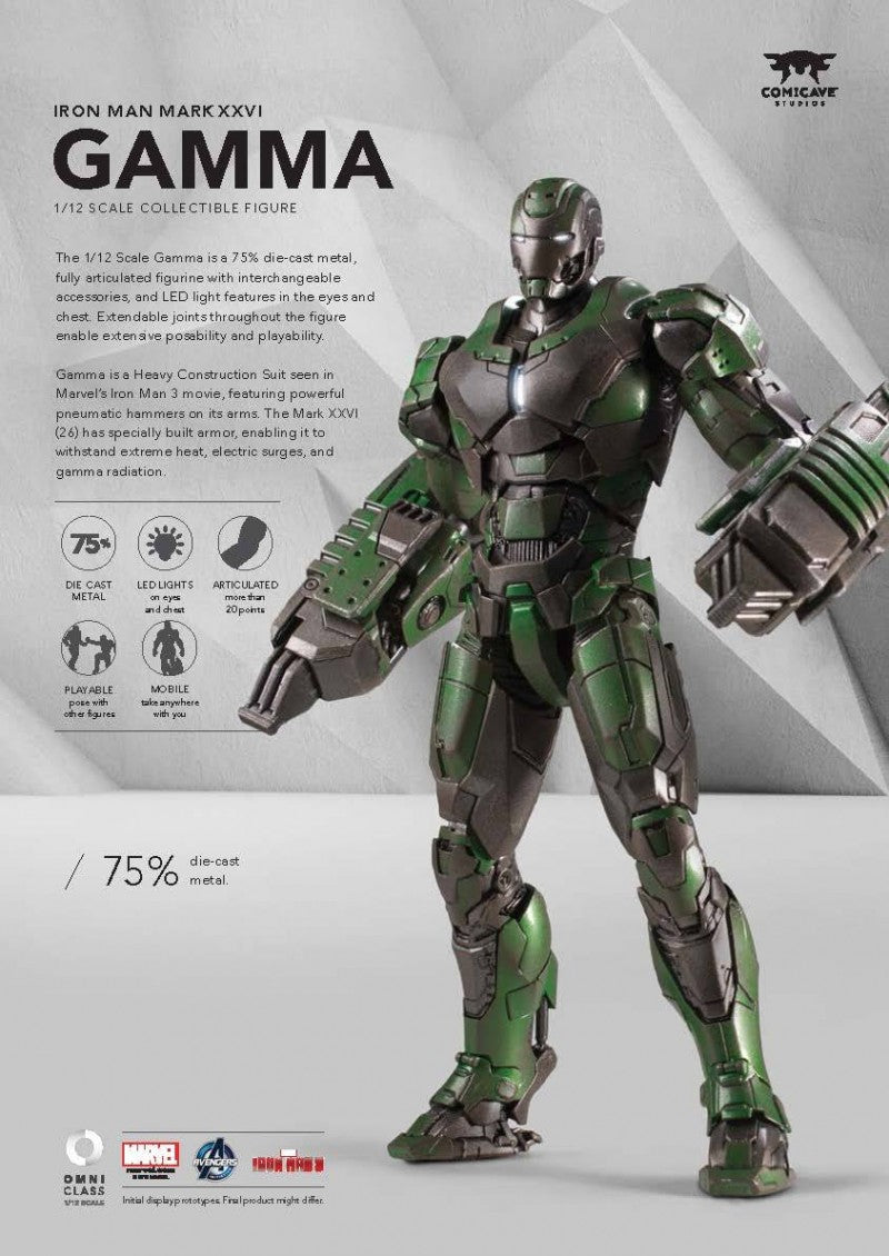 Comicave Studios 1:12 Scale Iron Man Mark XXVI - Gamma Collectible Figure