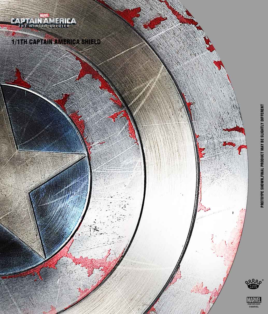 King Arts Captain America 2 - The Winter Soldier: Shield Replica - Collectible Battle Damage Pedestal Style