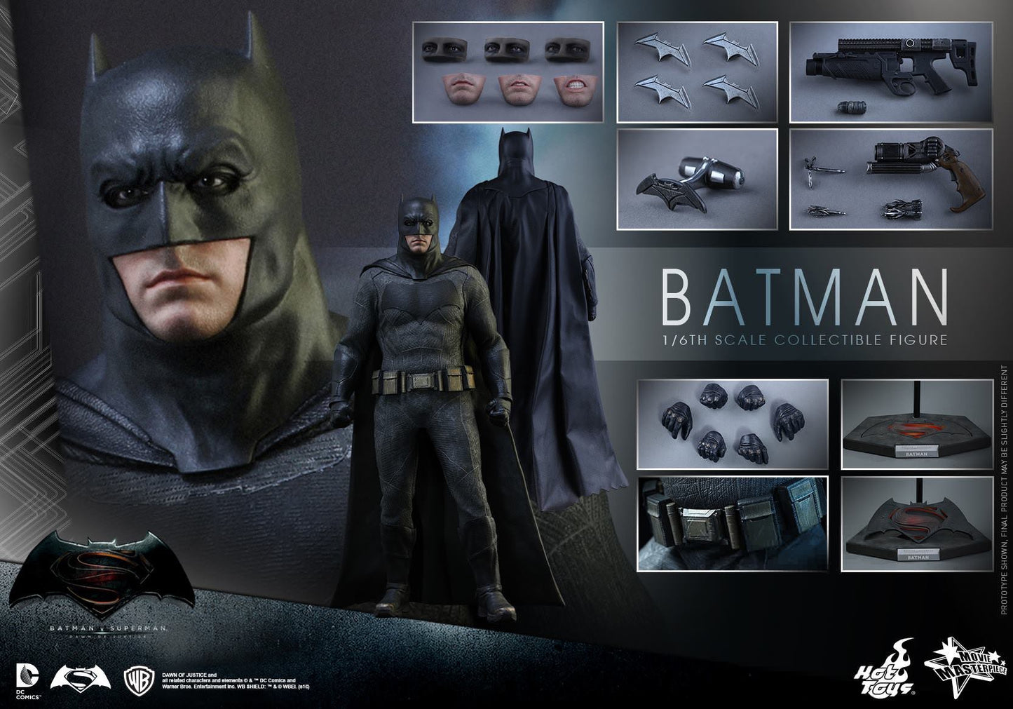 Hot Toys Batman v Superman: Dawn of Justice - Batman MMS342 (Regular Edition)(Without Bonus Accessory)