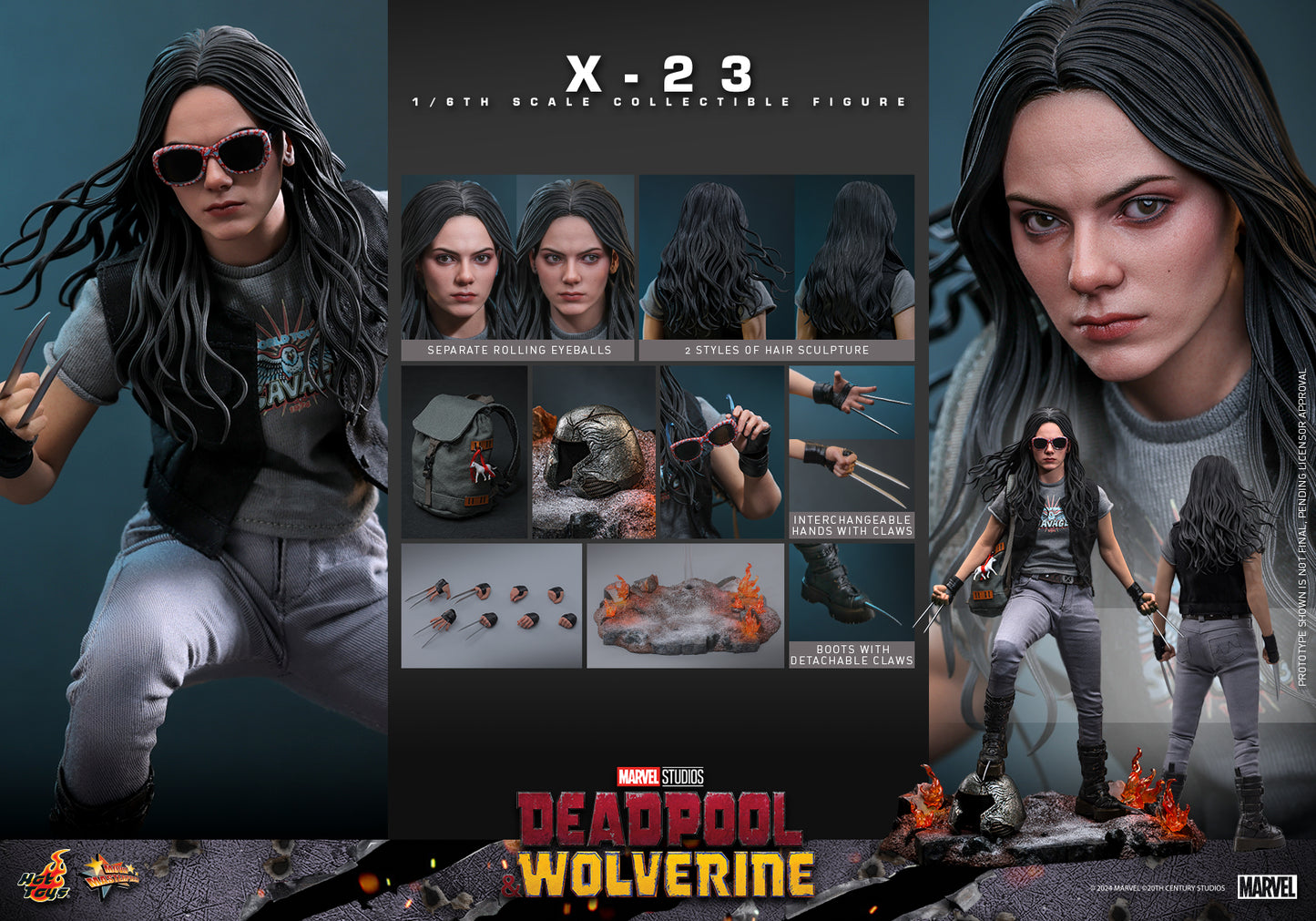 Hot Toys Deadpool & Wolverine 1:6 Scale X-23 Collectible Figure MMS781