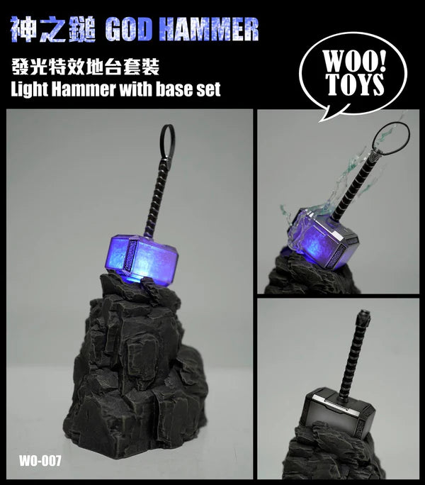 Woo Toys 1:6 Scale Light Up God Hammer w/ Base