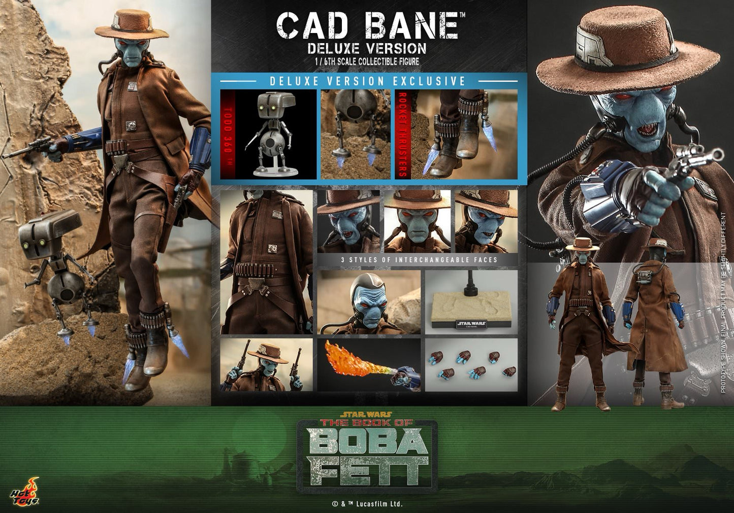 Hot Toys "Star Wars: The Book Of Boba Fett™" - Cad Bane™ 1:6th Scale Collectible Figure (Deluxe Version) TMS080