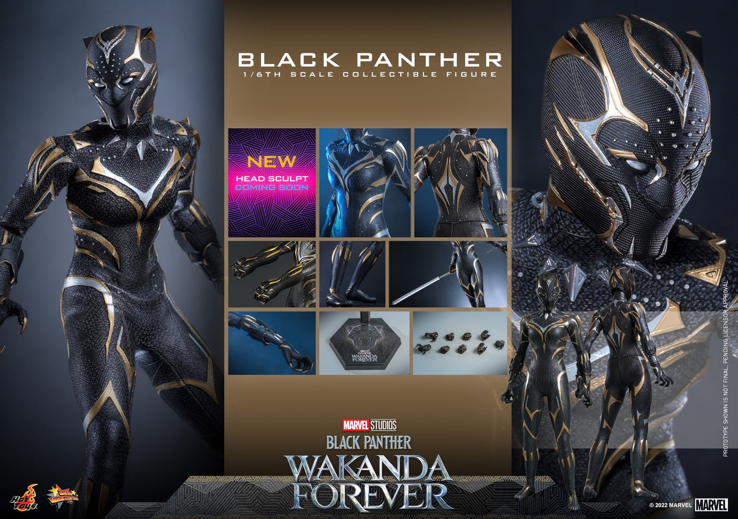 Hot Toys Black Panther: Wakanda Forever - Black Panther 1:6  Scale Collectible Figure MMS675