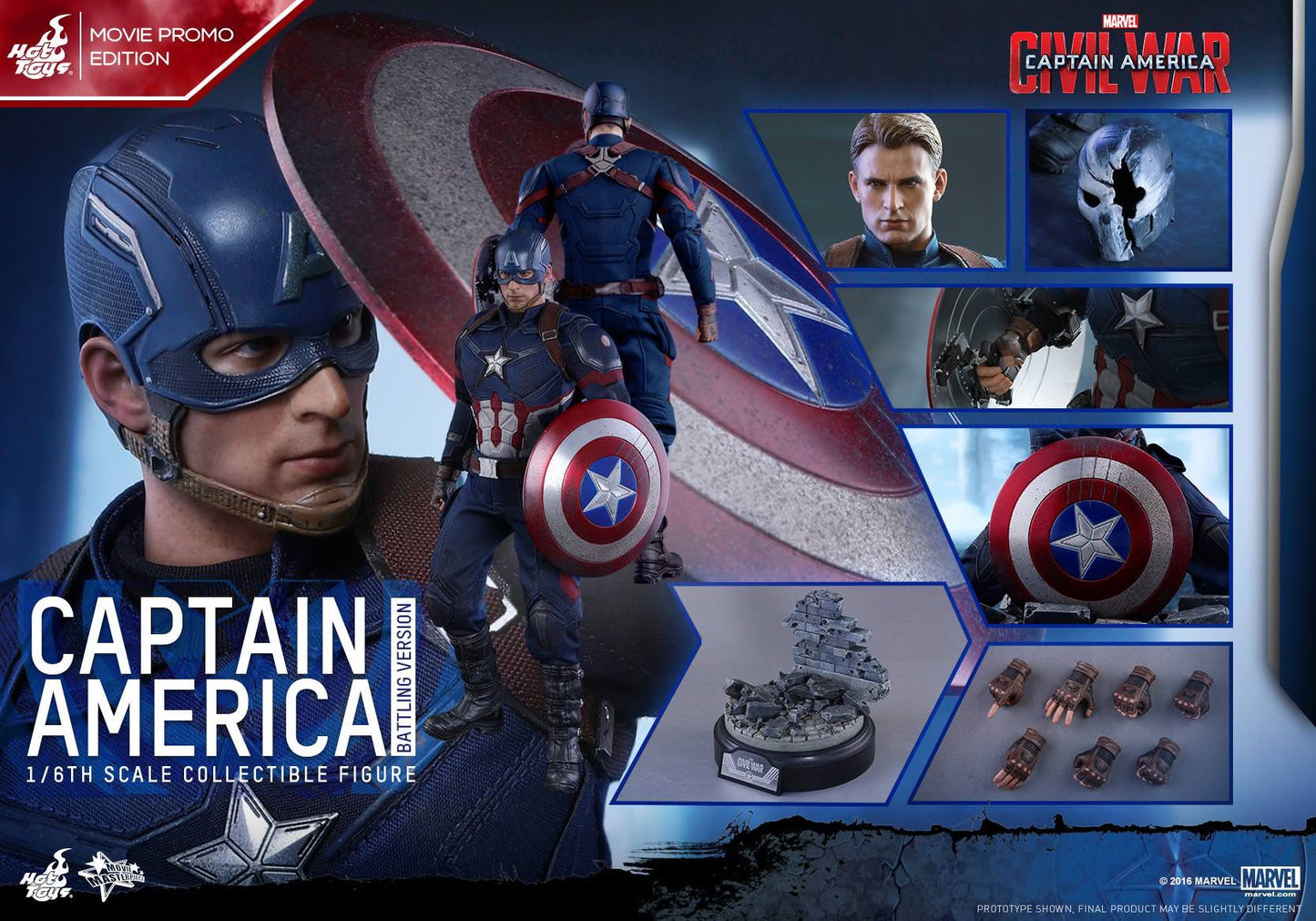 Hot Toys Captain America ( Battling Version) Movie Promo Edition MMS360