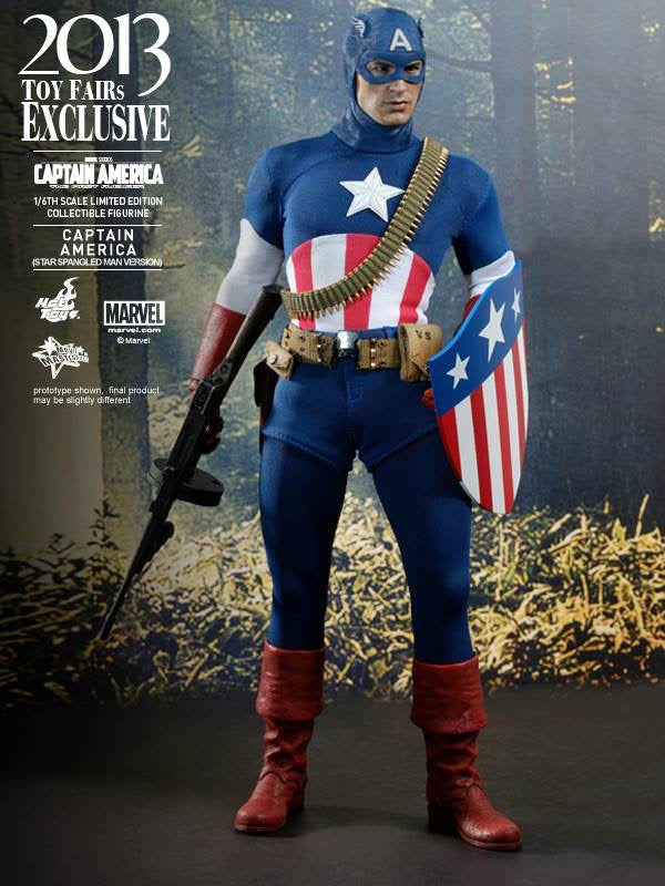 Hot Toys Captain America First Avengers Captain America (Star Spanaled Man Version) MMS205