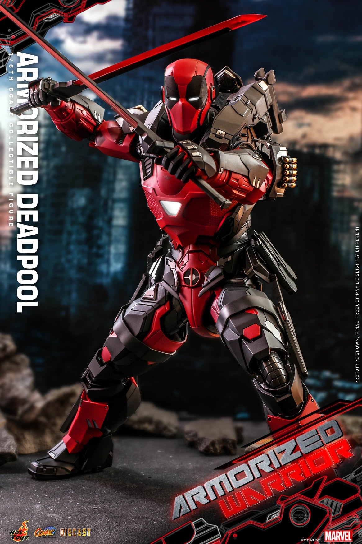 Hot Toys Armorized Warrior - 1/6th scale Armored Deadpool Collectible Figure Armorized Warrior Collection CMS09D42 (Regular Version)