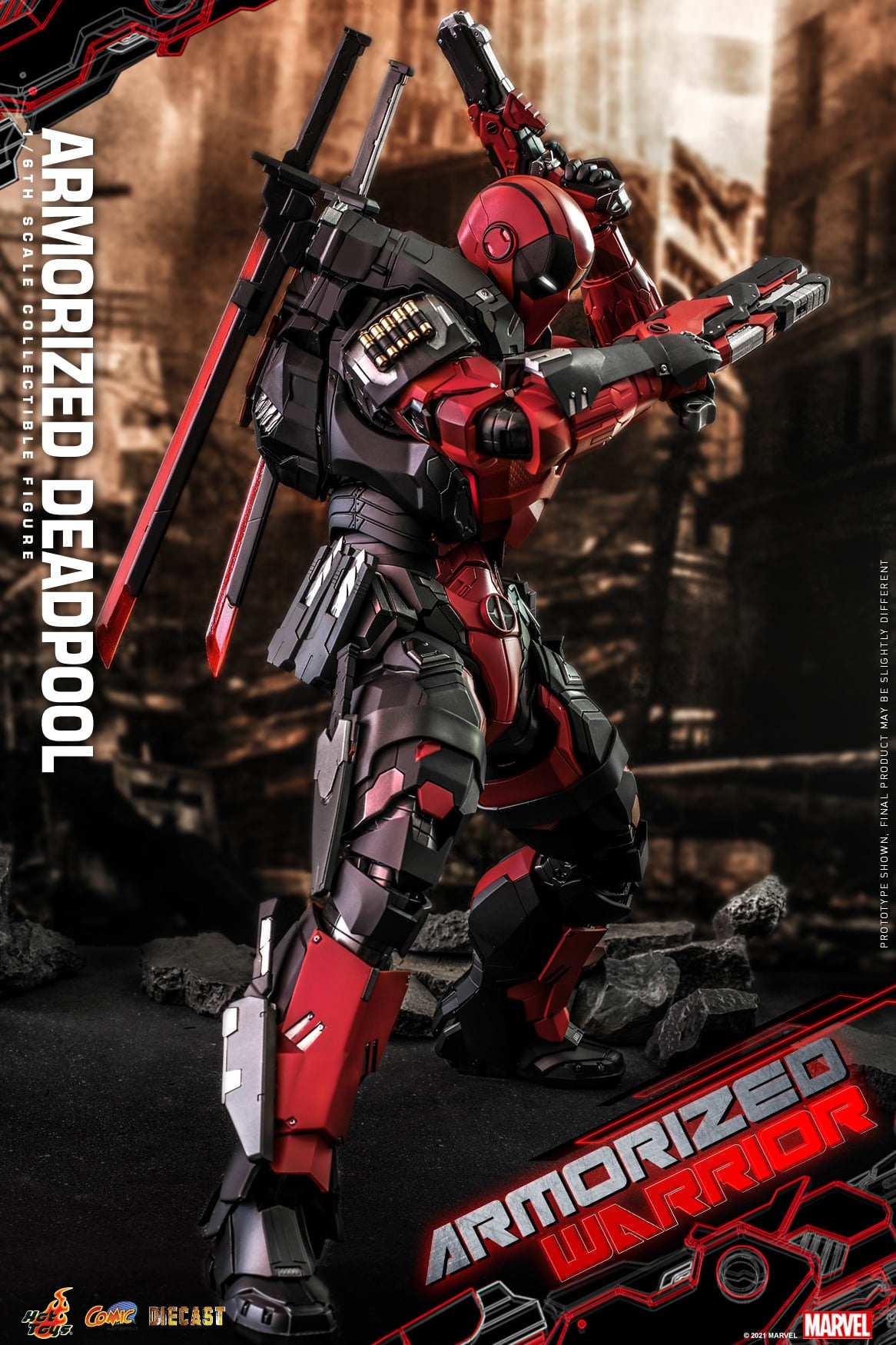 Hot Toys Armorized Warrior - 1/6th scale Armored Deadpool Collectible Figure Armorized Warrior Collection CMS09D42 (Regular Version)