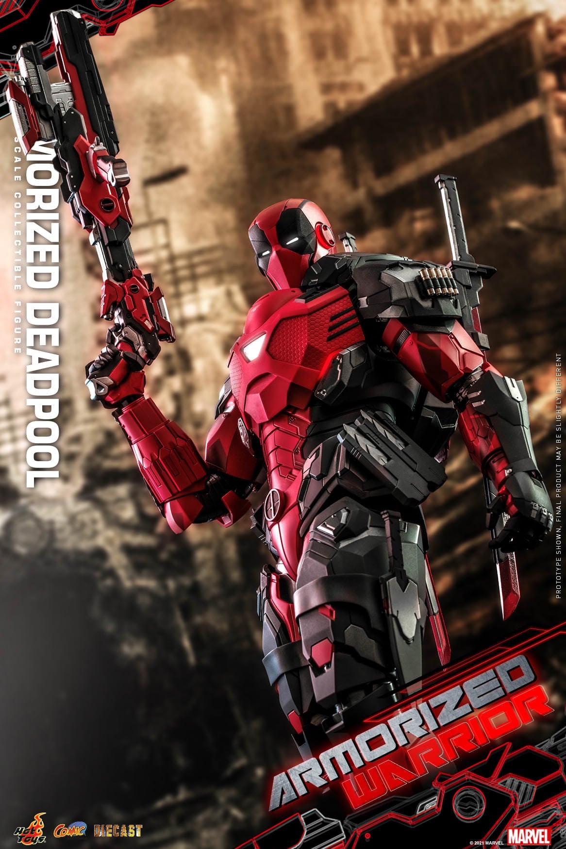 Hot Toys Armorized Warrior - 1/6th scale Armored Deadpool Collectible Figure Armorized Warrior Collection CMS09D42 (Regular Version)