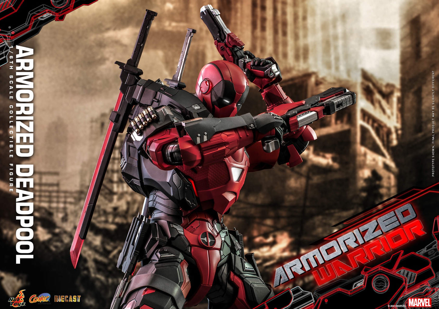 Hot Toys Armorized Warrior - 1/6th scale Armored Deadpool Collectible Figure Armorized Warrior Collection CMS09D42 (Regular Version)