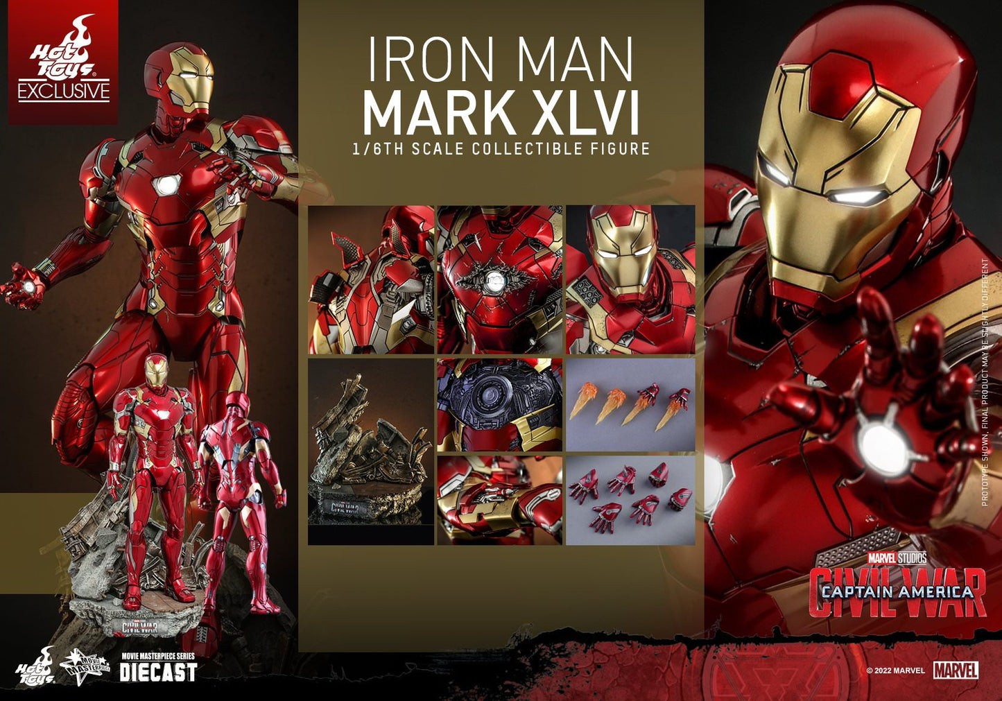 Hot Toys Captain America: Civil War Iron Man Mark XLVI 1:6 Scale Collectible Figure MMS608D42