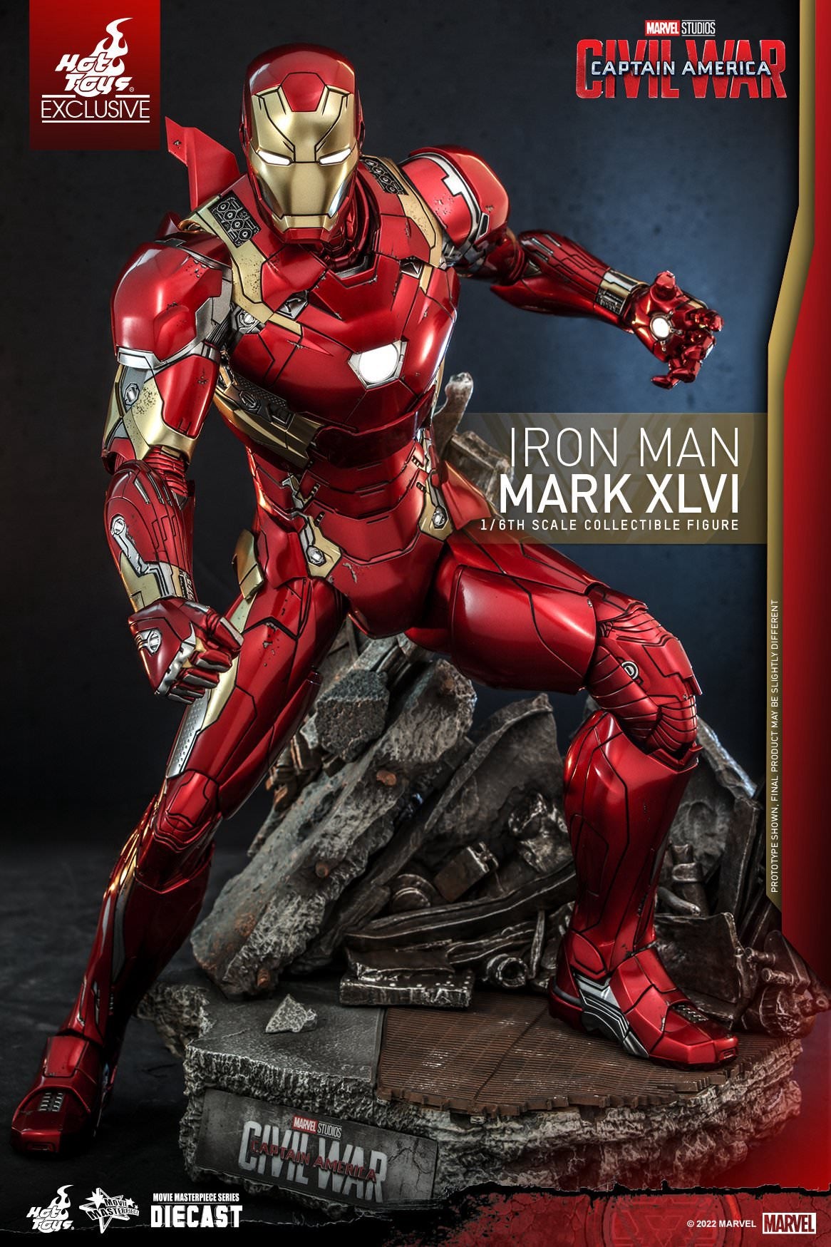 Hot Toys Captain America: Civil War Iron Man Mark XLVI 1:6 Scale Collectible Figure MMS608D42