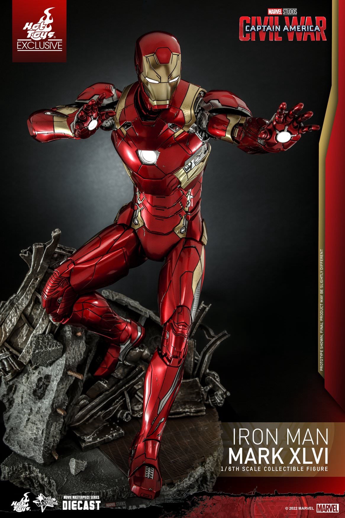 Hot Toys Captain America: Civil War Iron Man Mark XLVI 1:6 Scale Collectible Figure MMS608D42