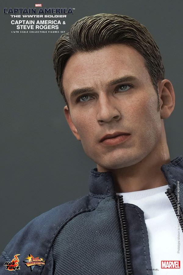 Hot Toys Captain America: The Winter Soldier Captain America &amp; Steve Rogers 1/6th Scale Collectible Figures Set MMS243