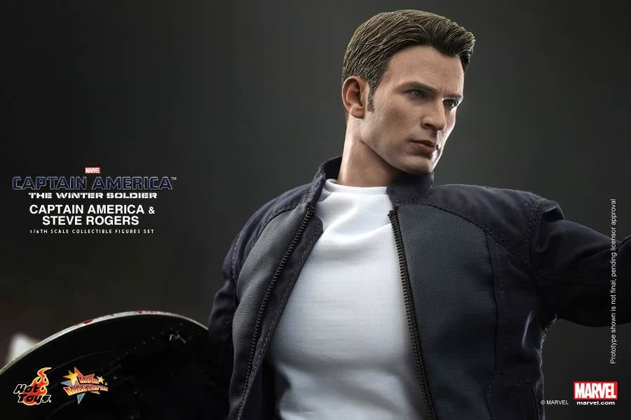 Hot Toys Captain America: The Winter Soldier Captain America &amp; Steve Rogers 1/6th Scale Collectible Figures Set MMS243