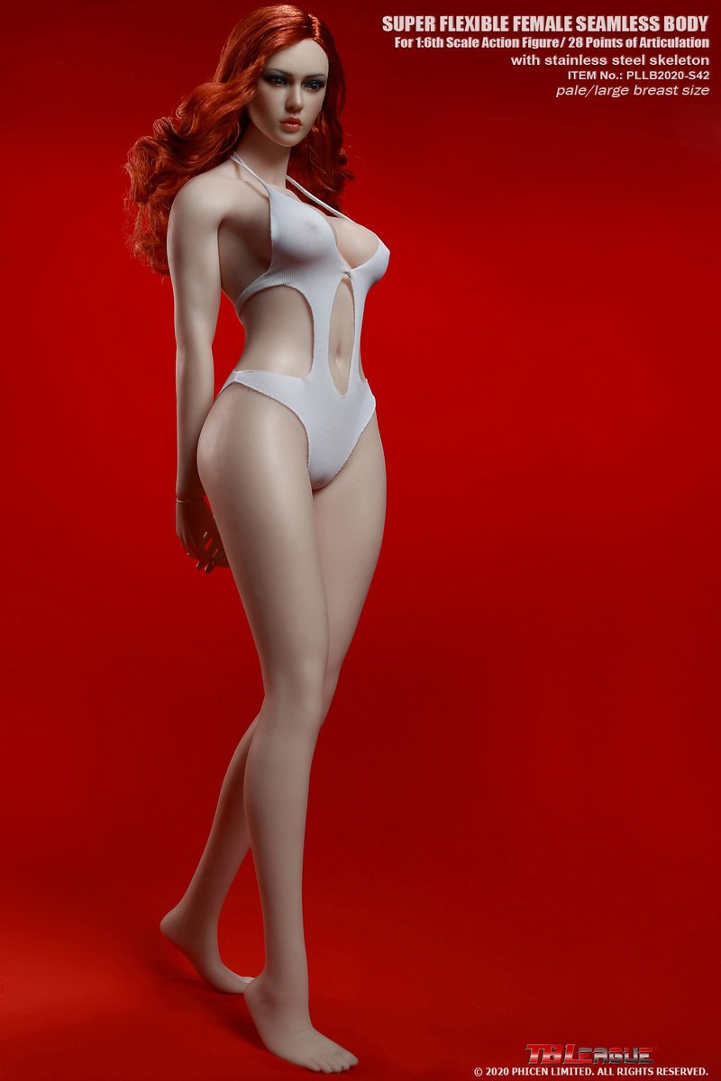 TBLeague S42 1/6 Pale Skin Large Breast Tall Girls Seamless Body with Head Sculpt