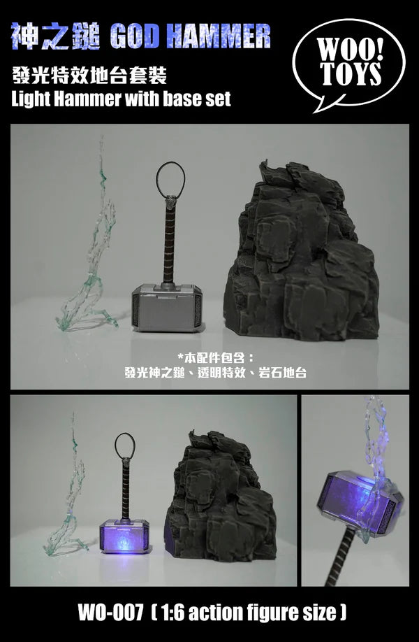 Woo Toys 1:6 Scale Light Up God Hammer w/ Base