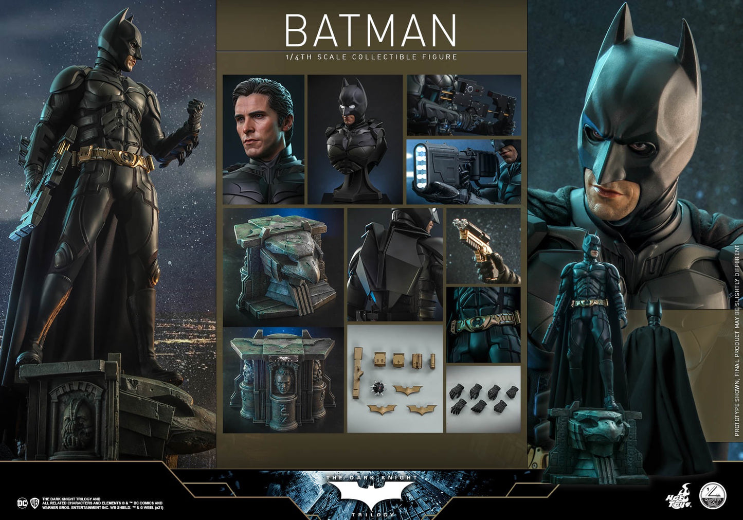 Hot Toys 1:4 Scale The Dark Knight Trilogy - Batman Collectible Figure ( Regular Edition ) QS019