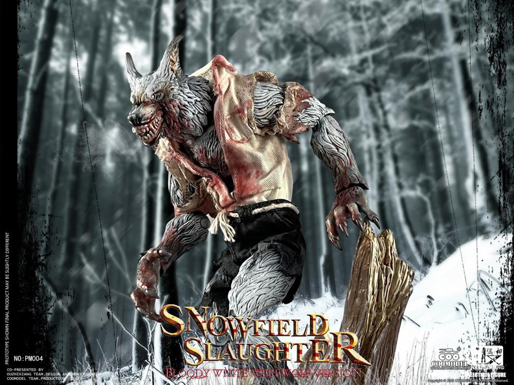 Coomodel x Ouzhixiang 1:12 Scale Palmtop Monsters - Snowfield Slaughter (Bloody White Werewolf Deluxe Version)