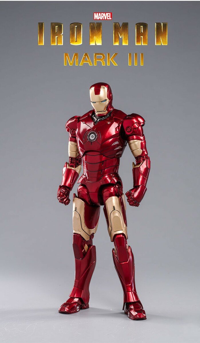 ZD Toys Iron Man Mark III (Marvel Studios 10th Anniversary Exclusive Edition With Light Up Function)1:10 Scale Collectible Figure