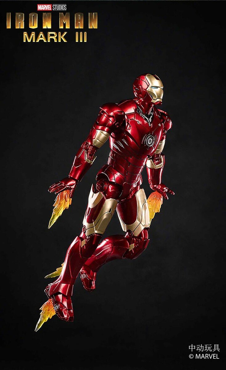 ZD Toys Iron Man Mark III (Marvel Studios 10th Anniversary Exclusive Edition With Light Up Function)1:10 Scale Collectible Figure