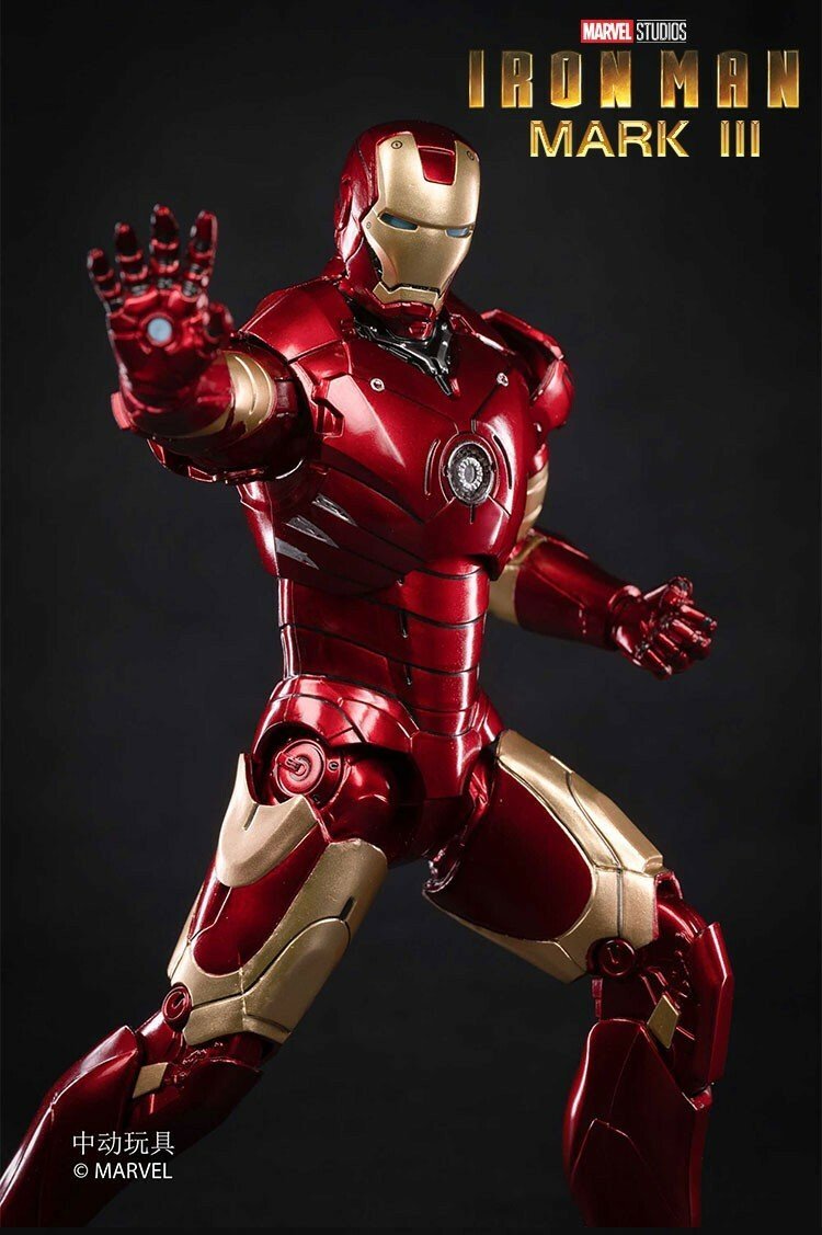 ZD Toys Iron Man Mark III (Marvel Studios 10th Anniversary Exclusive Edition With Light Up Function)1:10 Scale Collectible Figure