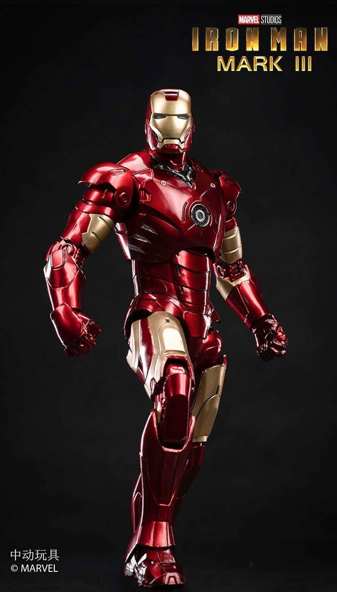 ZD Toys Iron Man Mark III (Marvel Studios 10th Anniversary Exclusive Edition With Light Up Function)1:10 Scale Collectible Figure