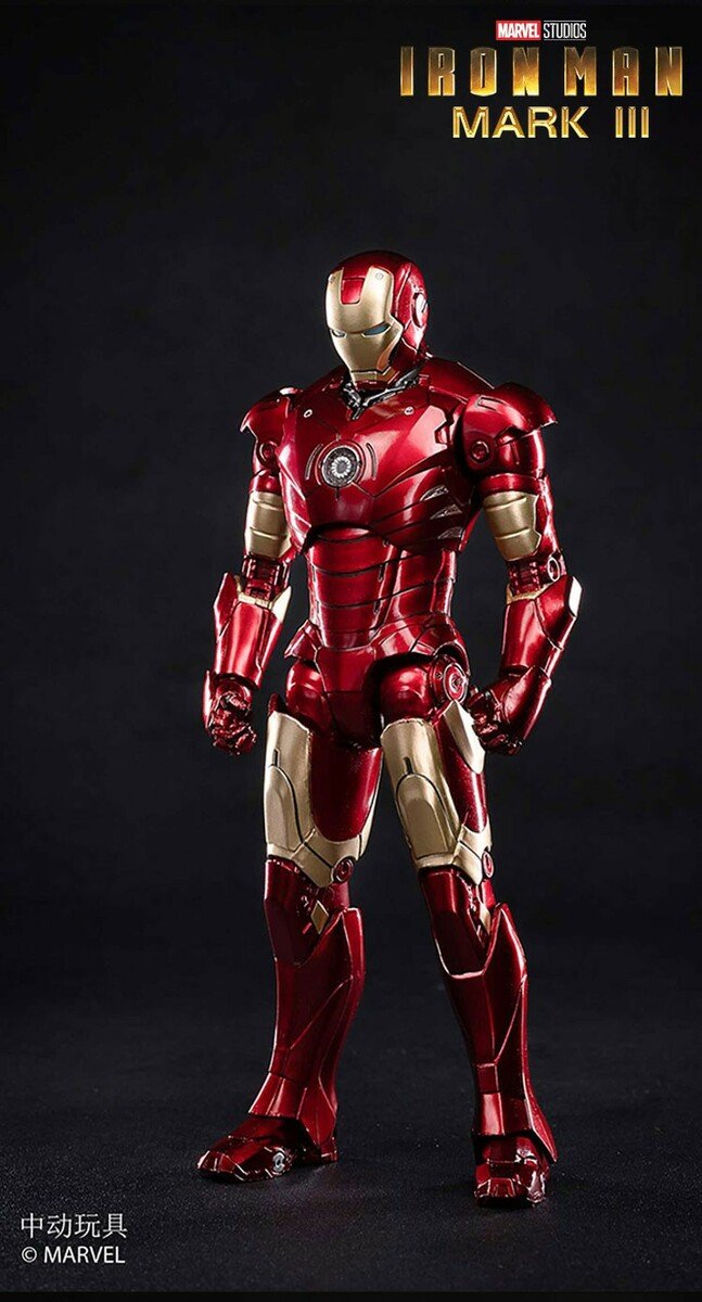 ZD Toys Iron Man Mark III (Marvel Studios 10th Anniversary Exclusive Edition With Light Up Function)1:10 Scale Collectible Figure