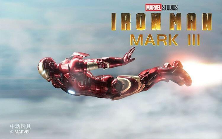 ZD Toys Iron Man Mark III (Marvel Studios 10th Anniversary Exclusive Edition With Light Up Function)1:10 Scale Collectible Figure