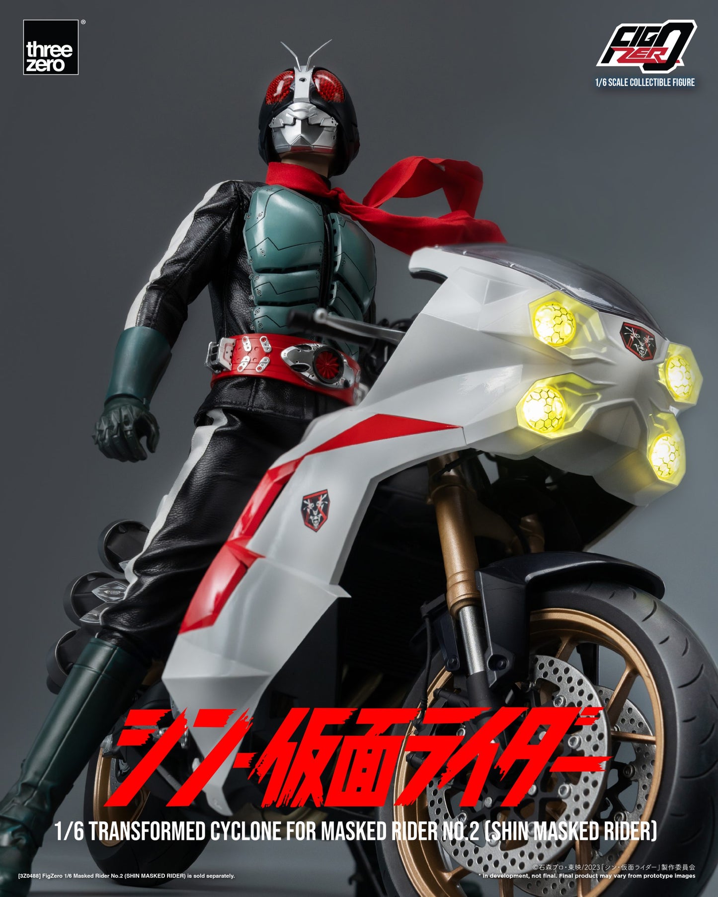 Threezero FigZero Shin Masked Rider: Transformed Cyclone for Masked Rider No.2 1:6 Scale Collectible Figure